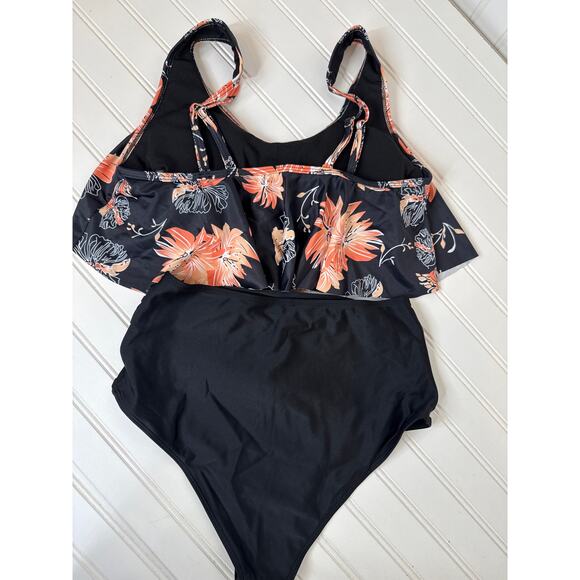 NWOT Amazon Bathing Suits Ruffled Flounce Top & High Waisted Bottom BUNDLE Sz M - Picture 4 of 6
